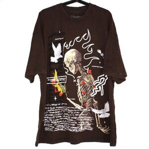 Civil Regime Mens XL Reap What You Saw Skeleton Spell Out T-Shirt F1347